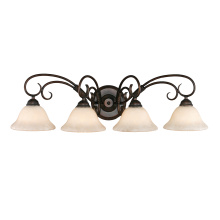 Golden 8606-BA4 RBZ-TEA - Wry Lighting Homestead 4-light Vanity in Rubbed Bronze